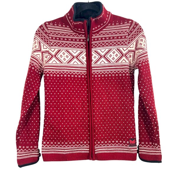 Dale of Norway Full Zip Cardigan Sweater Red XS Pre-Loved - Picture 1 of 5
